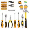 DEKOPRO 158 Piece Tool Set Hand Tool Kit Stainless Steel Yellow Case-2