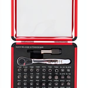 Sunex Mini Ratchet and Bit Set 38-Piece, Metal Double Hex Drive-0