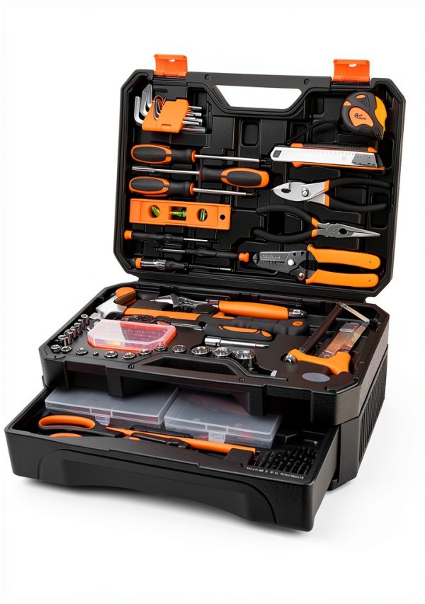 Tool Set 328-Piece by YingQu-International with Orange Drawer Case-5