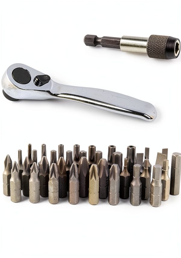 Sunex Mini Ratchet and Bit Set 38-Piece, Metal Double Hex Drive-1
