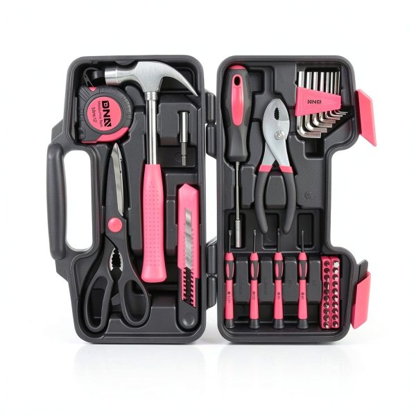 Household Tool Set DNA MOTORING 39-Piece Pink Kit Hex Keys & Bits-2