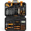 DEKOPRO 158 Piece Tool Set Hand Tool Kit Stainless Steel Yellow Case-1