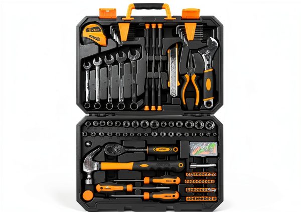DEKOPRO 158 Piece Tool Set Hand Tool Kit Stainless Steel Yellow Case-1