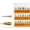 DEKOPRO 50 Piece Hand Tool Kit Yellow Toolbox Chrome Vanadium Steel-3
