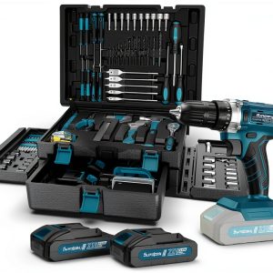 21V Cordless Drill Tool Kit by Sundpey 255-Piece Set with 2 Batteries-0