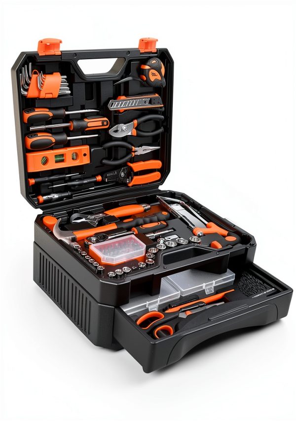 Tool Set 328-Piece by YingQu-International with Orange Drawer Case-0
