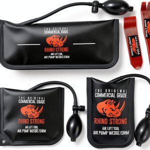 The Original Rhino Strong Commercial Grade Air Wedge Bag Pump Professional Leveling Kit & Alignment Tool Inflatable Shim Bag 3 Piece (Small, Medium, Large). 3 sizes for all of your individual needs.-0