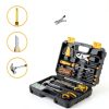 DEKOPRO 50 Piece Hand Tool Kit Yellow Toolbox Chrome Vanadium Steel-4