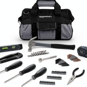 Amazon Basics 65-Piece Home Repair Tool Kit – Alloy Steel Handles-0