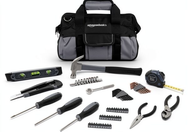 Amazon Basics 65-Piece Home Repair Tool Kit – Alloy Steel Handles-0