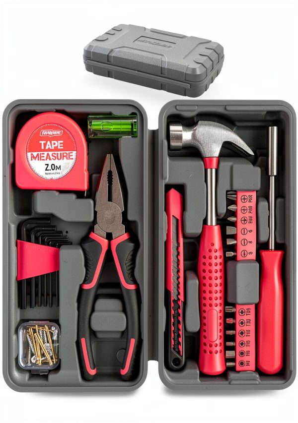 Hi-Spec Tool Set 25pc Pink Household DIY Kit for Women-0