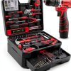 KingTool 276-Piece Tool Set Kit with 12V Cordless Drill and Toolbox-0