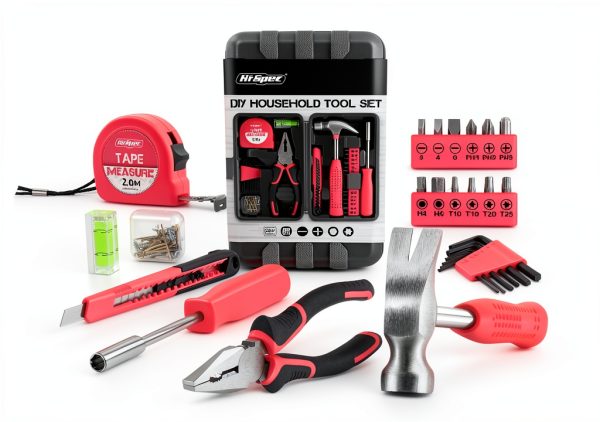 Hi-Spec Tool Set 25pc Pink Household DIY Kit for Women-6