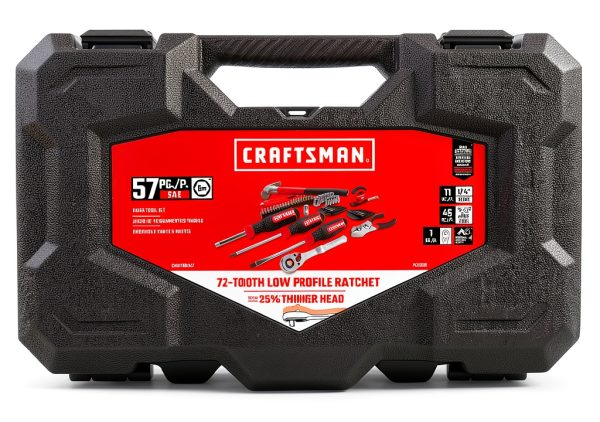 CRAFTSMAN 57-Piece Tool Set with Low‑Profile Ratchet, Polished Steel-4